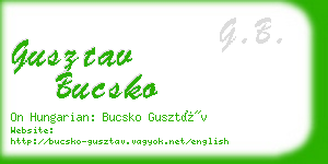 gusztav bucsko business card